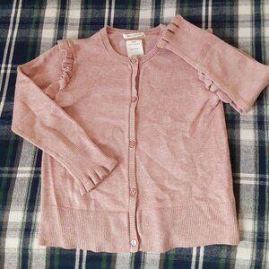 Zara little girls size 6 muted pink or dusty purple button up cardigan sweater